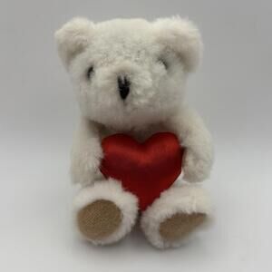 Vintage Russ Berrie Valentine White Bear Plush
